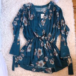 Free People Printed Blouse